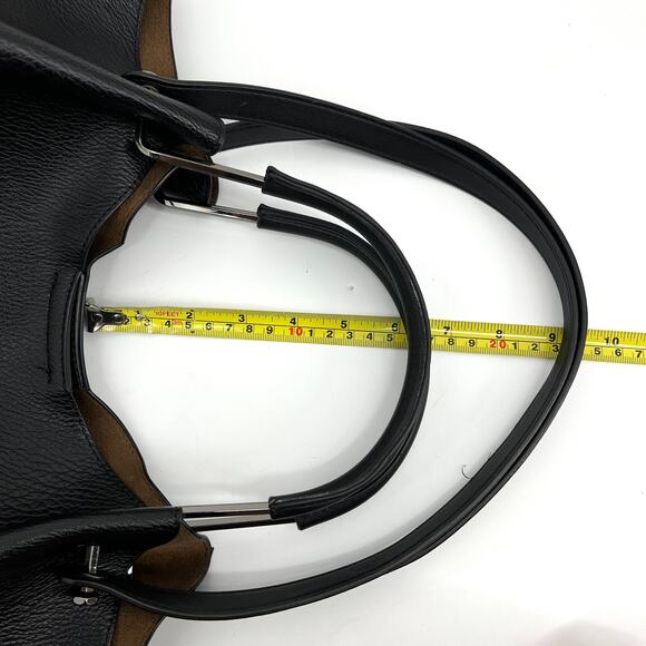 Sondra Roberts Squared Vegan Leather Tote Satchel Black Shoulder Bag Purse Large - Picture 11 of 12